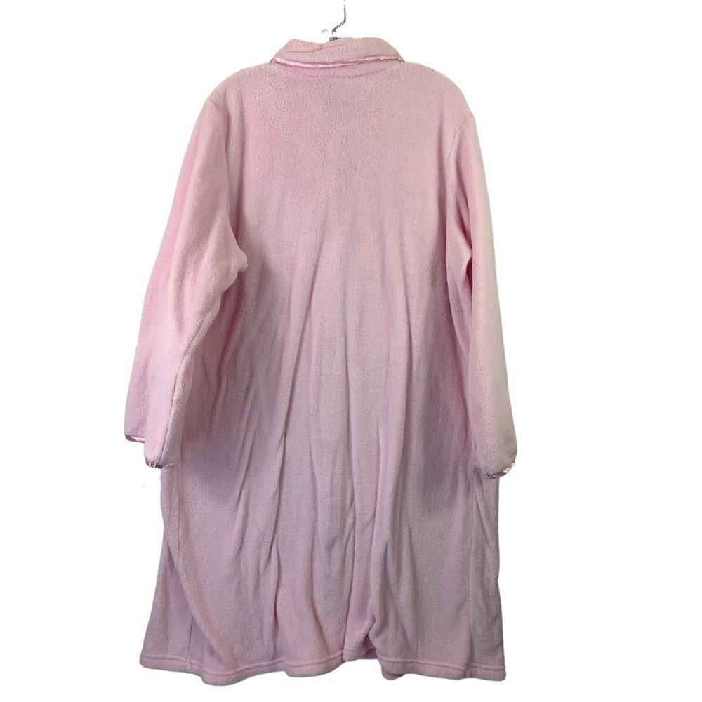 Croft & Barrow Women's Light Pink Front Zipper Robe - Picture 2 of 6